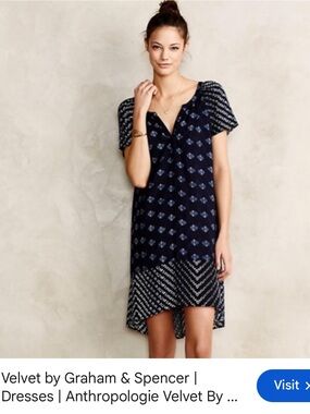 Anthropologie Velvet Ikat Dress